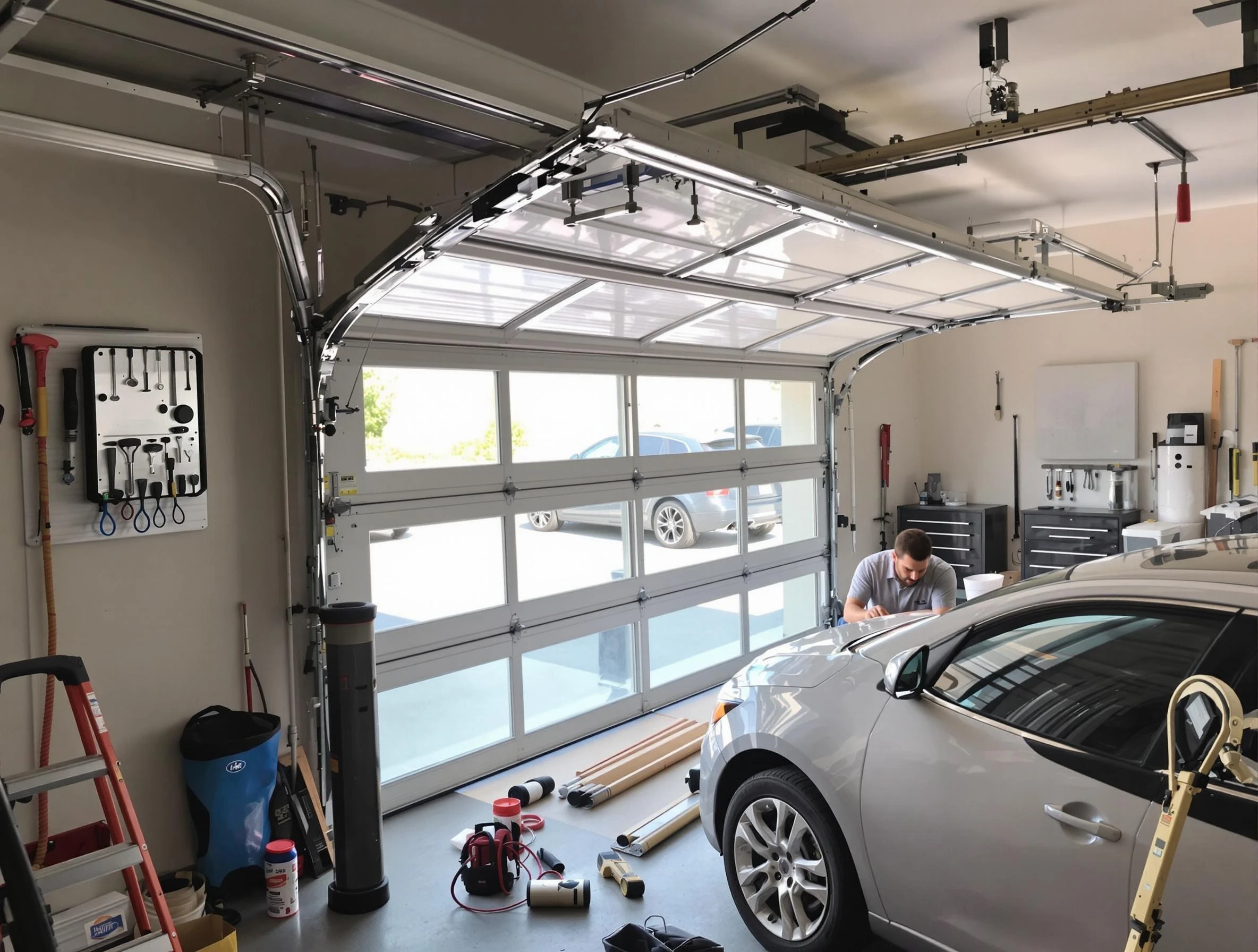 Garage door noise reduction service by Woonsocket Garage Door Repair in Woonsocket